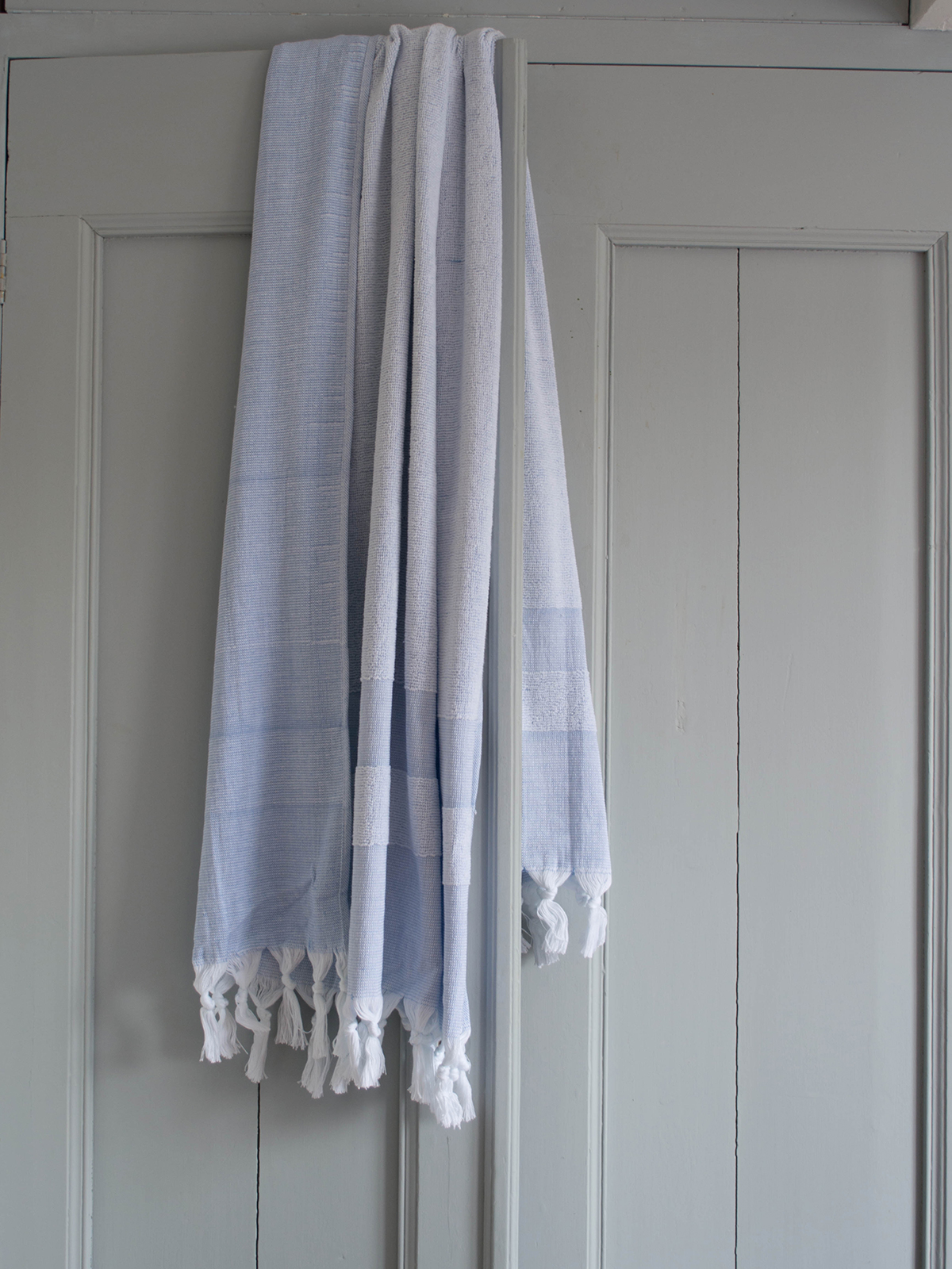 hammam towel with terry cloth, blue